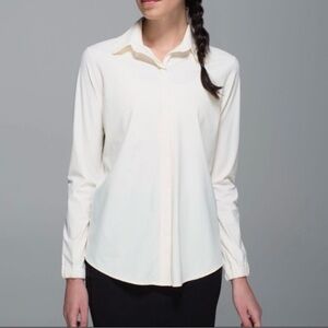 Lululemon Day Trip Blouse Ghost Cream Size 6 Travel Business Casual Neutral